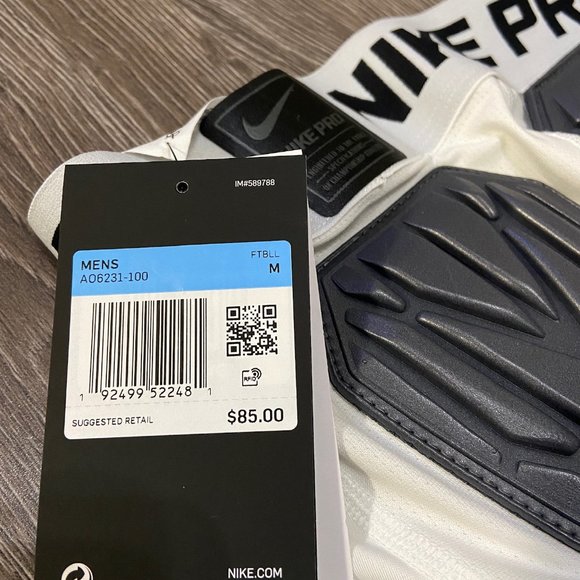 Nike Pro Hyperstrong Padded Hard Plate Football 3/4 Tight Pants AO6231-100 - Picture 7 of 9